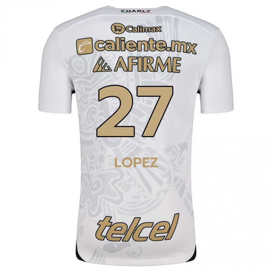 Men Football Victoria López #27 White Black Away Jersey 2024/25 T-Shirt Za