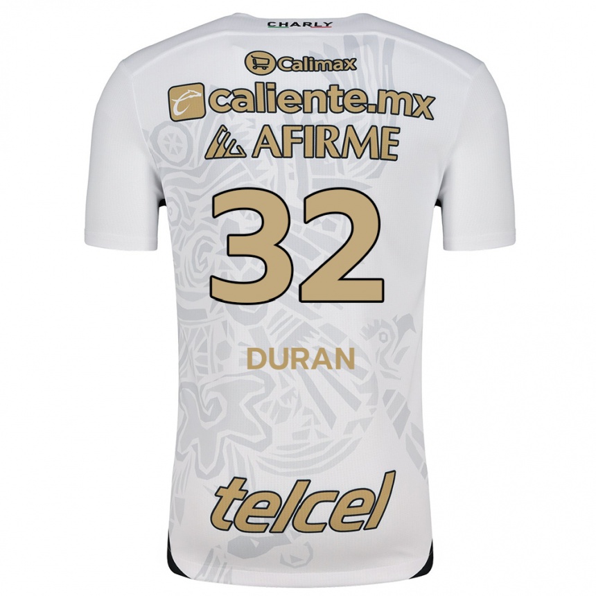 Men Football Ailed Duran #32 White Black Away Jersey 2024/25 T-Shirt Za