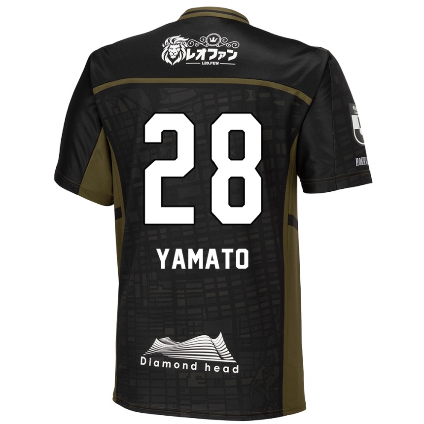 Men Football Yamato Okada #28 Black Green Away Jersey 2024/25 T-Shirt Za