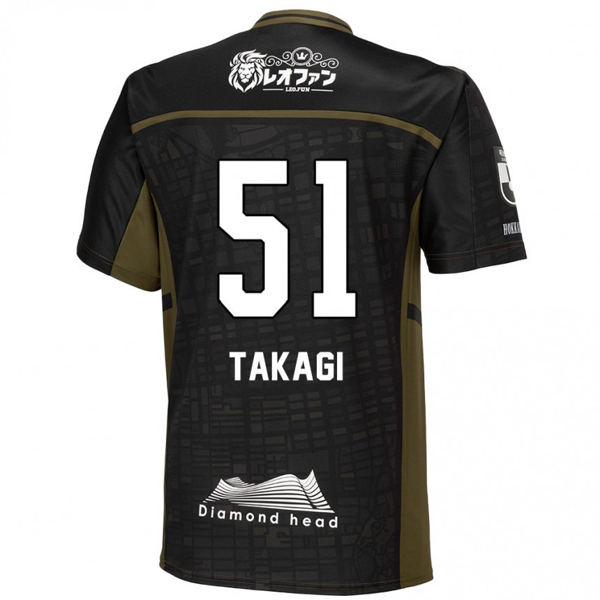 Men Football Shun Takagi #51 Black Green Away Jersey 2024/25 T-Shirt Za