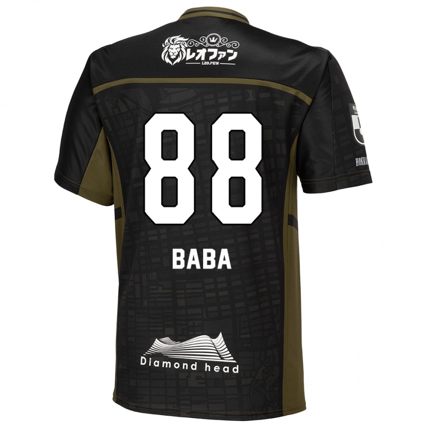 Men Football Seiya Baba #88 Black Green Away Jersey 2024/25 T-Shirt Za