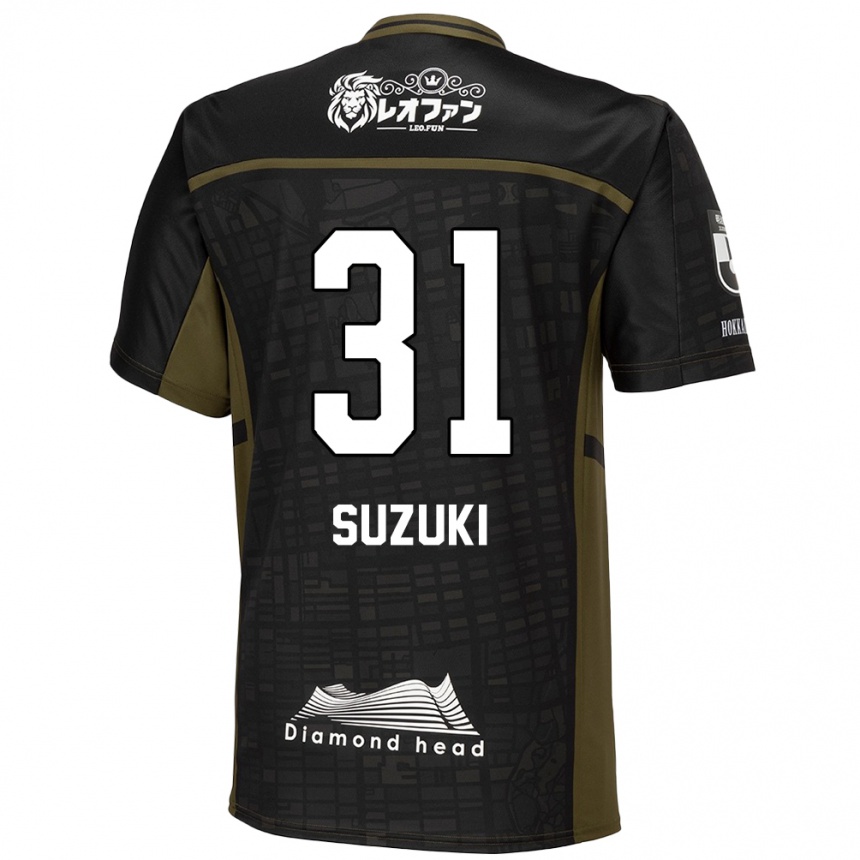 Men Football Ryusei Suzuki #31 Black Green Away Jersey 2024/25 T-Shirt Za