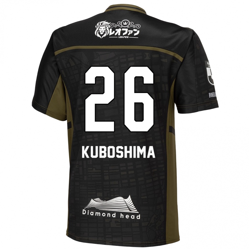 Men Football Takeharu Kuboshima #26 Black Green Away Jersey 2024/25 T-Shirt Za