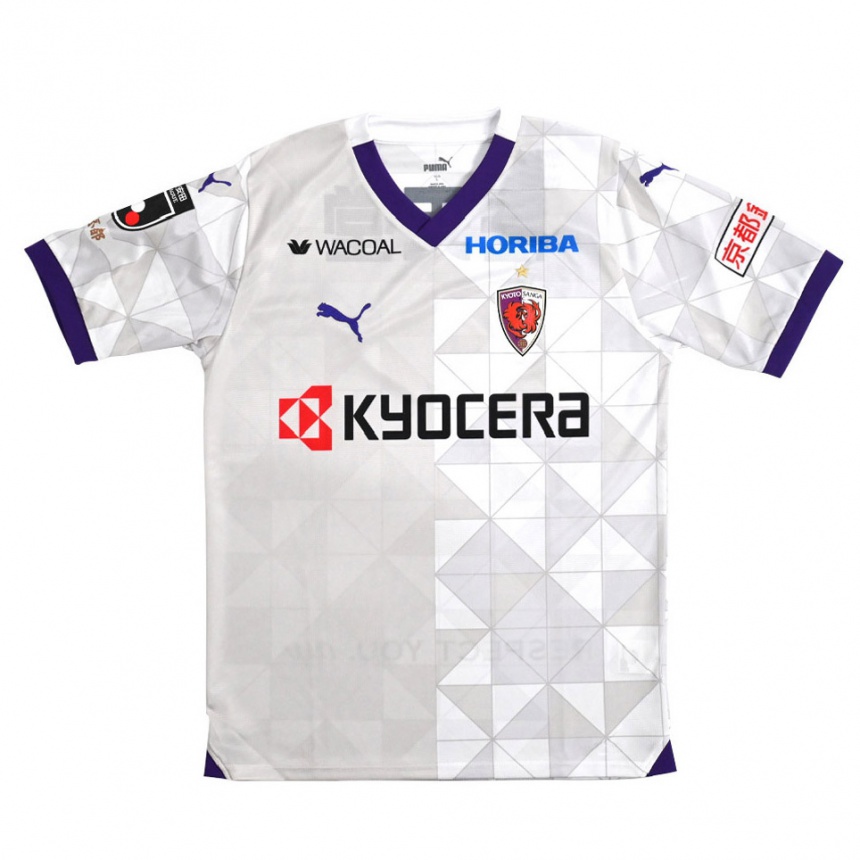 Men Football Shimpei Fukuoka #10 White Purple Away Jersey 2024/25 T-Shirt Za