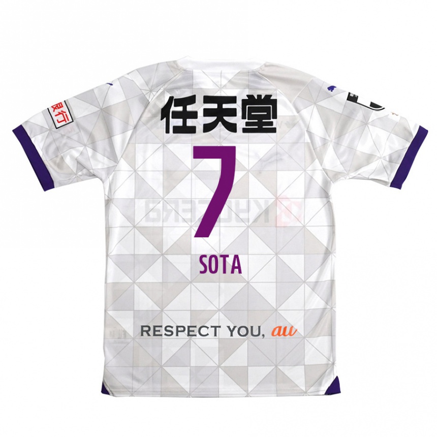 Men Football Sota Kawasaki #7 White Purple Away Jersey 2024/25 T-Shirt Za