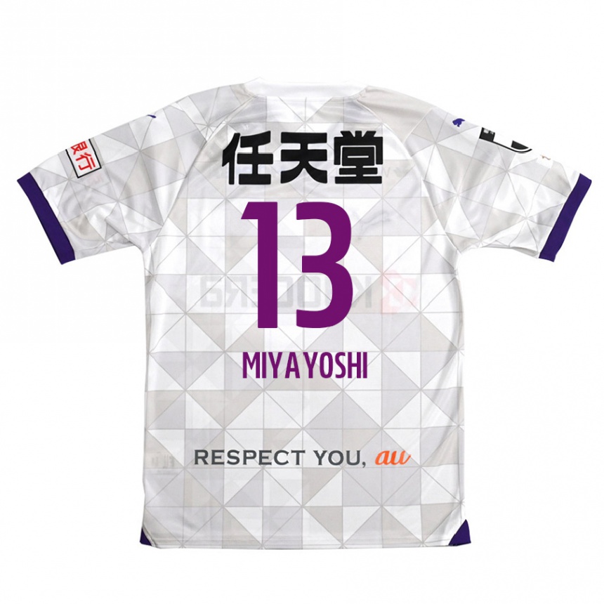 Men Football Takumi Miyayoshi #13 White Purple Away Jersey 2024/25 T-Shirt Za