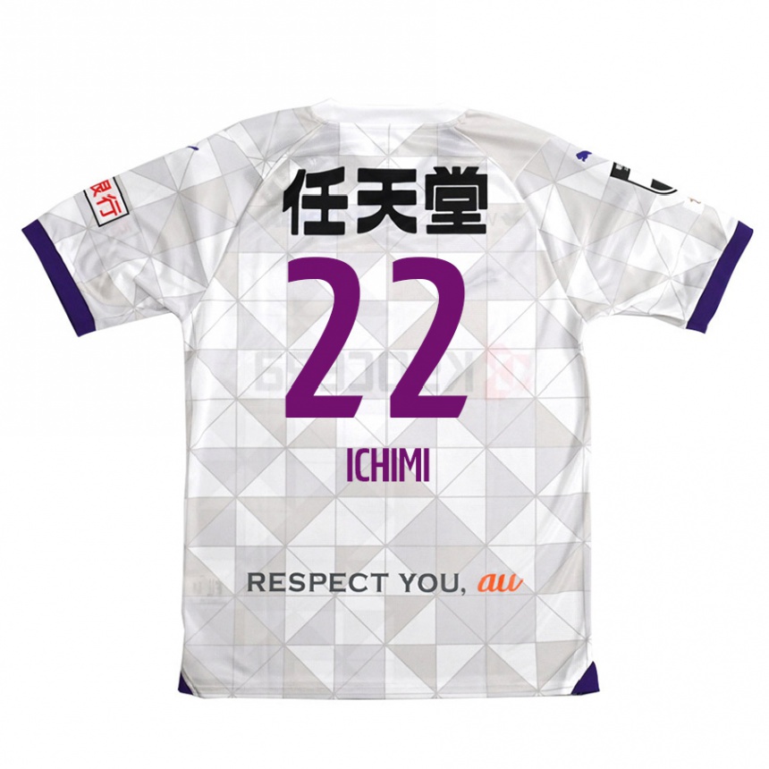 Men Football Kazunari Ichimi #22 White Purple Away Jersey 2024/25 T-Shirt Za