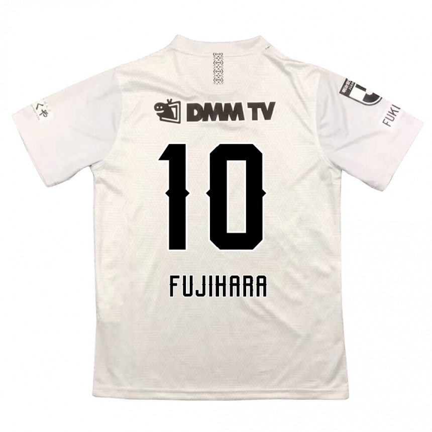 Men Football Naoatsu Fujihara #10 Gray Black Away Jersey 2024/25 T-Shirt Za