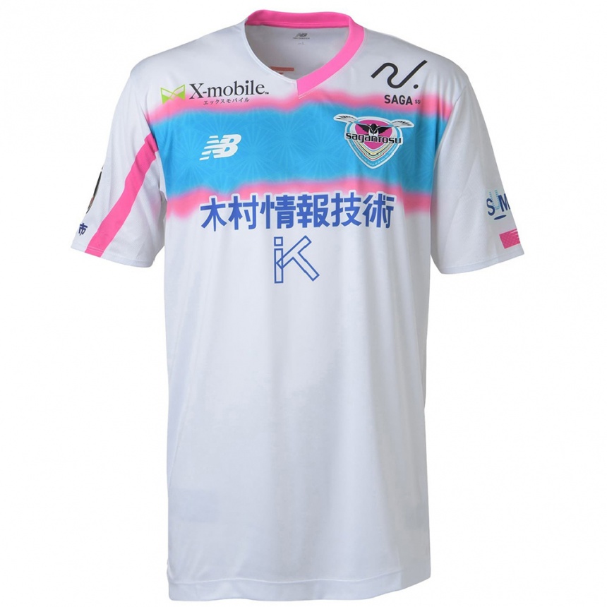 Men Football Keisuke Sakaiya #32 White Blue Pink Away Jersey 2024/25 T-Shirt Za