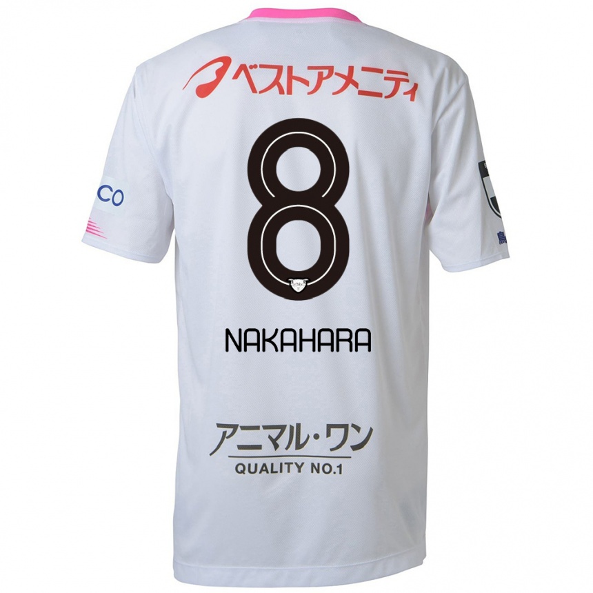 Men Football Hikaru Nakahara #8 White Blue Pink Away Jersey 2024/25 T-Shirt Za