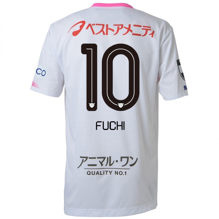 Men Football Fuchi Honda #10 White Blue Pink Away Jersey 2024/25 T-Shirt Za