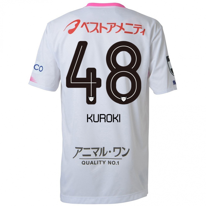 Men Football Yuya Kuroki #48 White Blue Pink Away Jersey 2024/25 T-Shirt Za