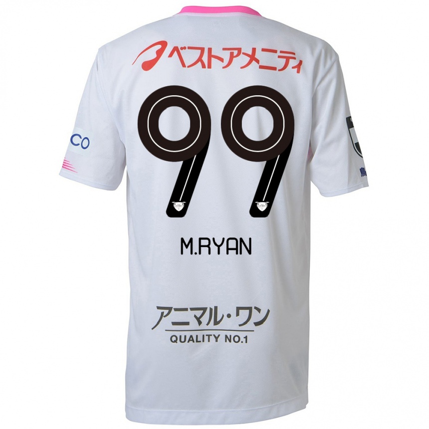 Men Football Marcelo Ryan #99 White Blue Pink Away Jersey 2024/25 T-Shirt Za