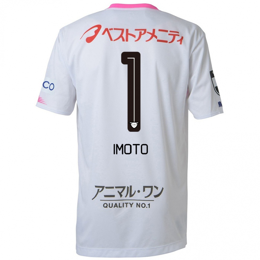 Men Football Kota Imoto #1 White Blue Pink Away Jersey 2024/25 T-Shirt Za