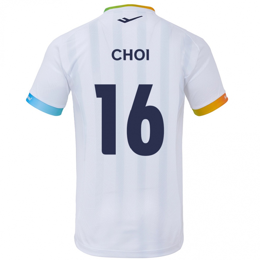 Men Football Jun Choi #16 White Blue Away Jersey 2024/25 T-Shirt Za