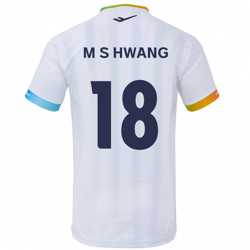 Men Football Seong-Min Hwang #18 White Blue Away Jersey 2024/25 T-Shirt Za