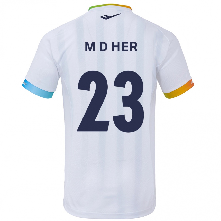 Men Football Dong-Min Her #23 White Blue Away Jersey 2024/25 T-Shirt Za