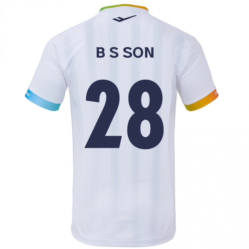 Men Football Seung-Beom Son #28 White Blue Away Jersey 2024/25 T-Shirt Za