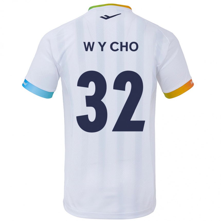 Men Football Young-Wook Cho #32 White Blue Away Jersey 2024/25 T-Shirt Za