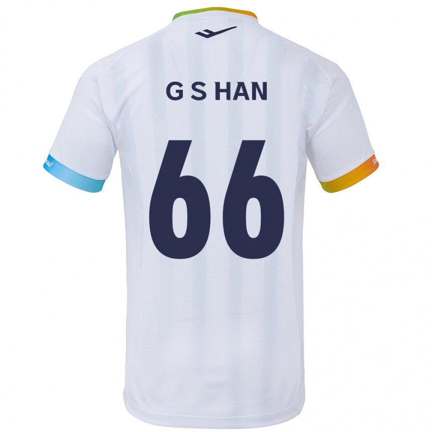 Men Football Seung-Gyu Han #66 White Blue Away Jersey 2024/25 T-Shirt Za