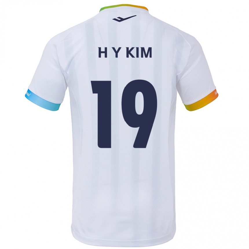 Men Football Yong-Hyuk Kim #19 White Blue Away Jersey 2024/25 T-Shirt Za