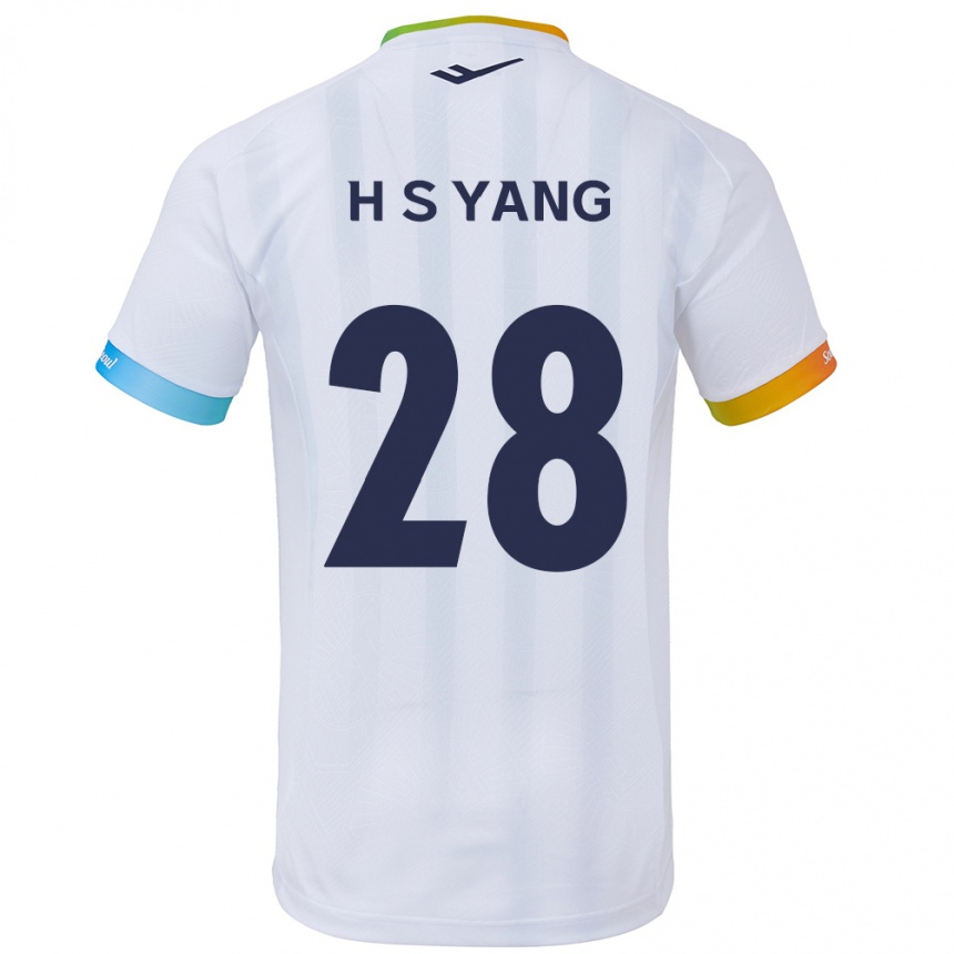 Men Football Seung-Hyeon Yang #28 White Blue Away Jersey 2024/25 T-Shirt Za