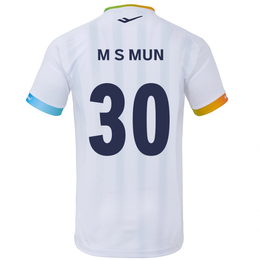 Men Football Seong-Min Mun #30 White Blue Away Jersey 2024/25 T-Shirt Za