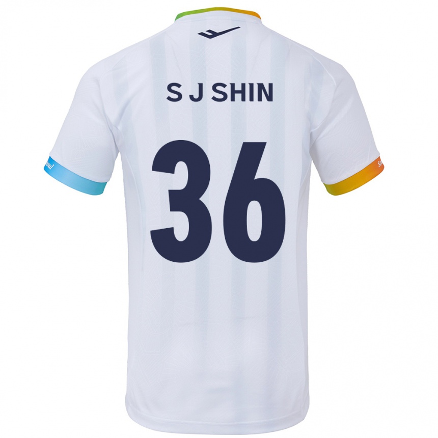 Men Football Ji-Seop Shin #36 White Blue Away Jersey 2024/25 T-Shirt Za