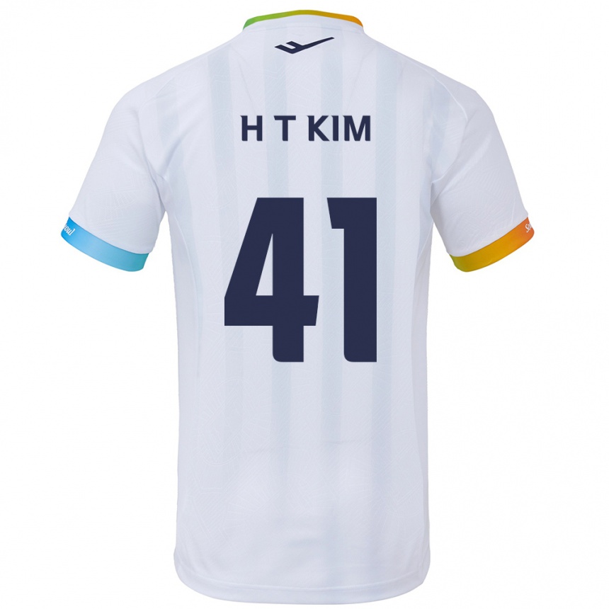 Men Football Tae-Ho Kim #41 White Blue Away Jersey 2024/25 T-Shirt Za