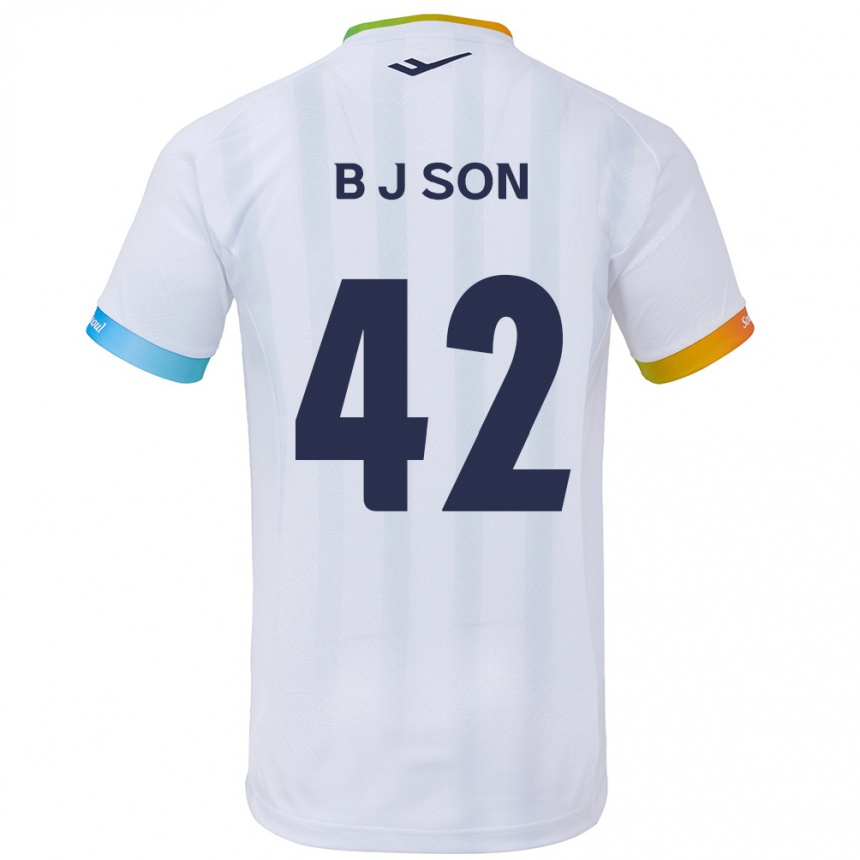 Men Football Jeong-Beom Son #42 White Blue Away Jersey 2024/25 T-Shirt Za