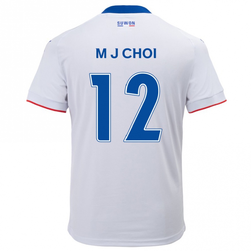 Men Football Ji-Moog Choi #12 White Blue Away Jersey 2024/25 T-Shirt Za