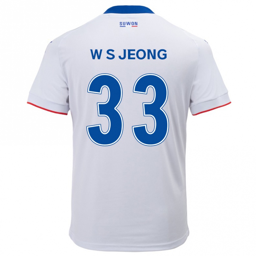 Men Football Seo-Woo Jeong #33 White Blue Away Jersey 2024/25 T-Shirt Za