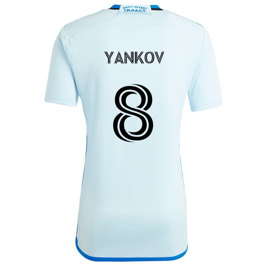 Men Football Dominik Yankov #8 Ice Blue Away Jersey 2024/25 T-Shirt Za