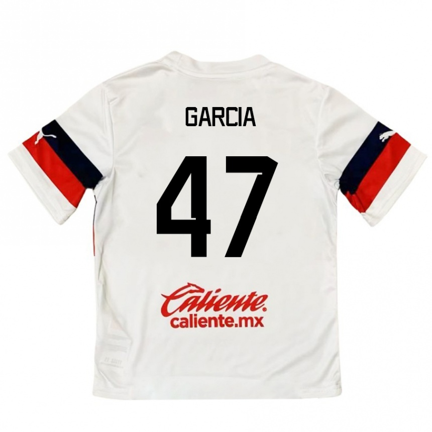 Men Football Gael García #47 White Red Away Jersey 2024/25 T-Shirt Za