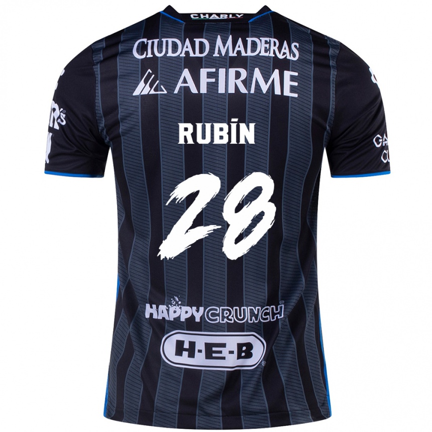 Men Football Rubio Rubín #28 White Black Away Jersey 2024/25 T-Shirt Za