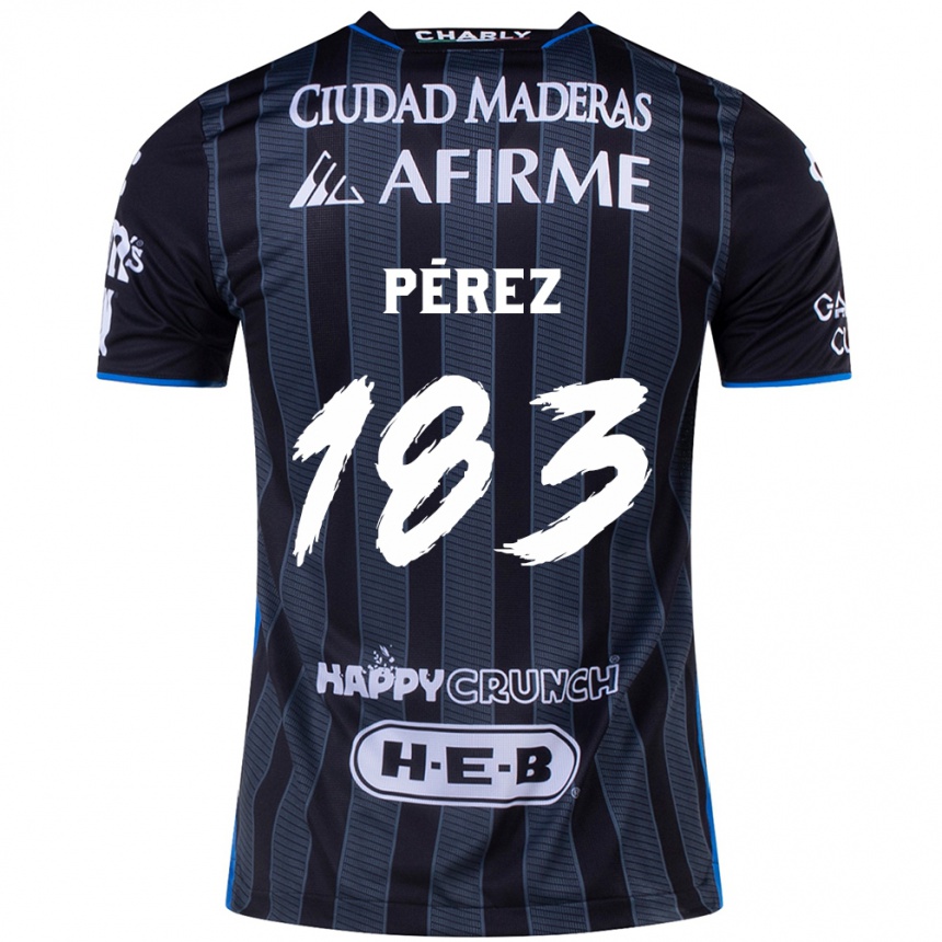 Men Football Aldahir Pérez #183 White Black Away Jersey 2024/25 T-Shirt Za