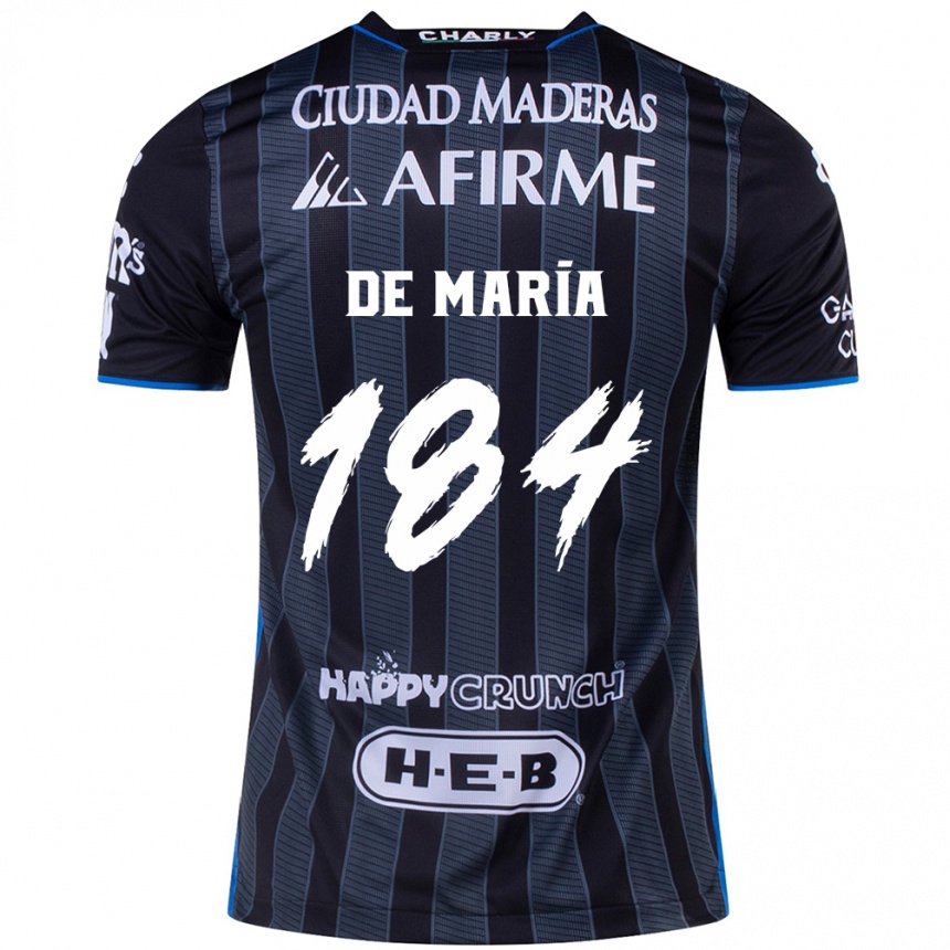 Men Football Antonio De María Y Campos #184 White Black Away Jersey 2024/25 T-Shirt Za