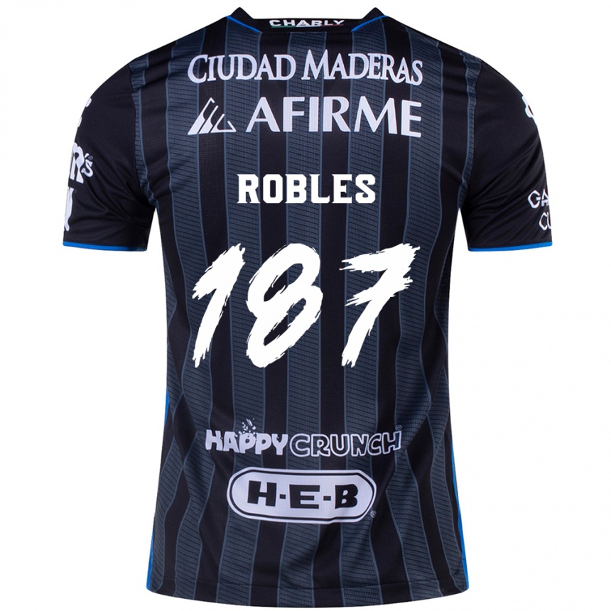 Men Football Juan Robles #187 White Black Away Jersey 2024/25 T-Shirt Za