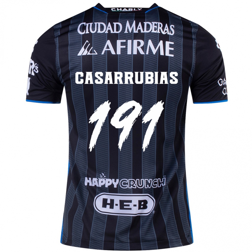 Men Football Aaron Casarrubias #191 White Black Away Jersey 2024/25 T-Shirt Za