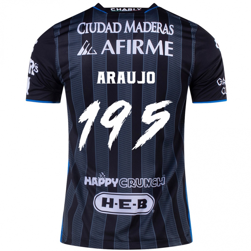 Men Football Diego Araujo #195 White Black Away Jersey 2024/25 T-Shirt Za