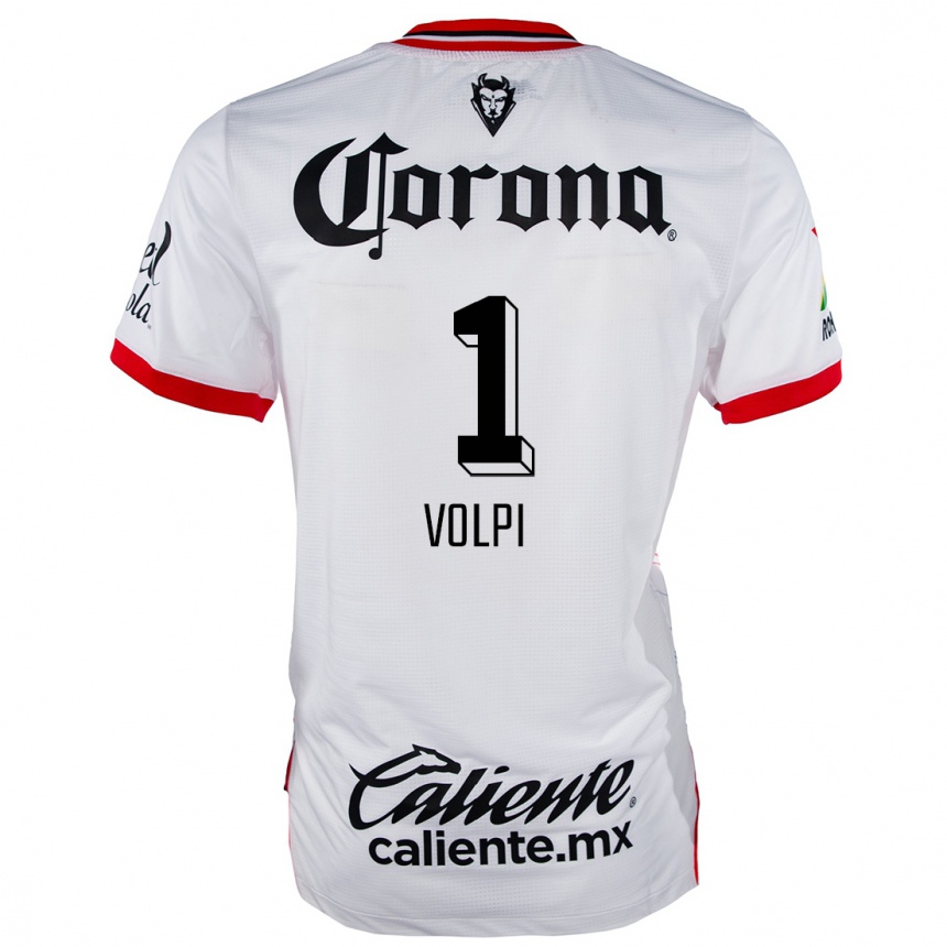 Men Football Tiago Volpi #1 White Red Away Jersey 2024/25 T-Shirt Za