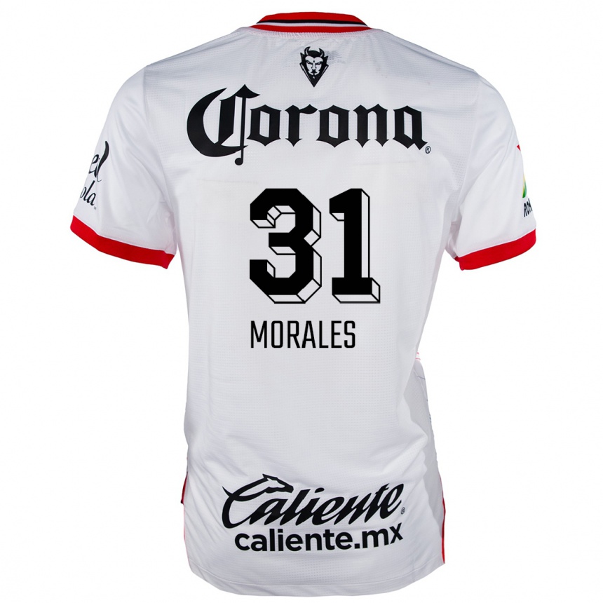 Men Football Robert Morales #31 White Red Away Jersey 2024/25 T-Shirt Za