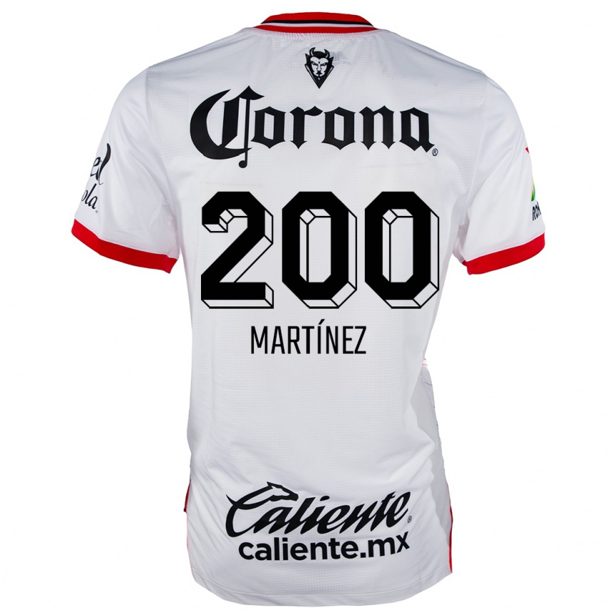 Men Football Edgar Martínez #200 White Red Away Jersey 2024/25 T-Shirt Za