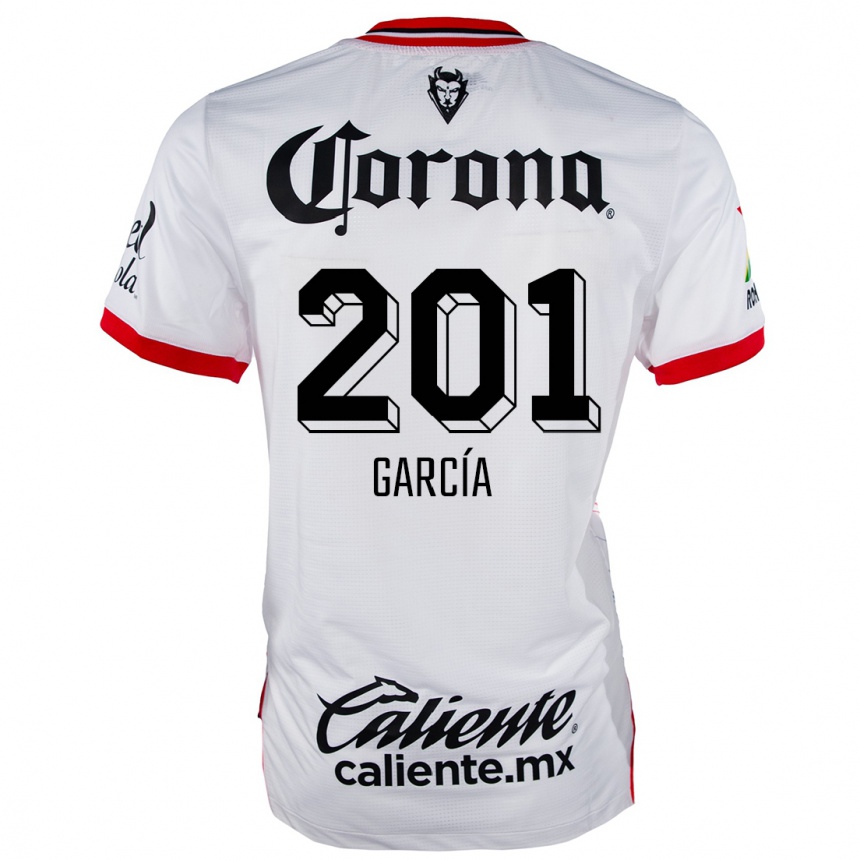 Men Football Eros García #201 White Red Away Jersey 2024/25 T-Shirt Za