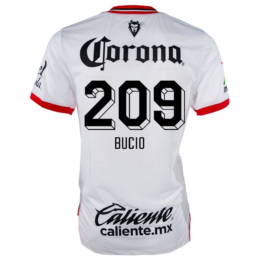 Men Football Sebastián Bucio #209 White Red Away Jersey 2024/25 T-Shirt Za