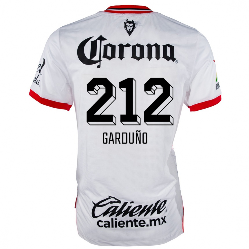 Men Football Carlos Garduño #212 White Red Away Jersey 2024/25 T-Shirt Za