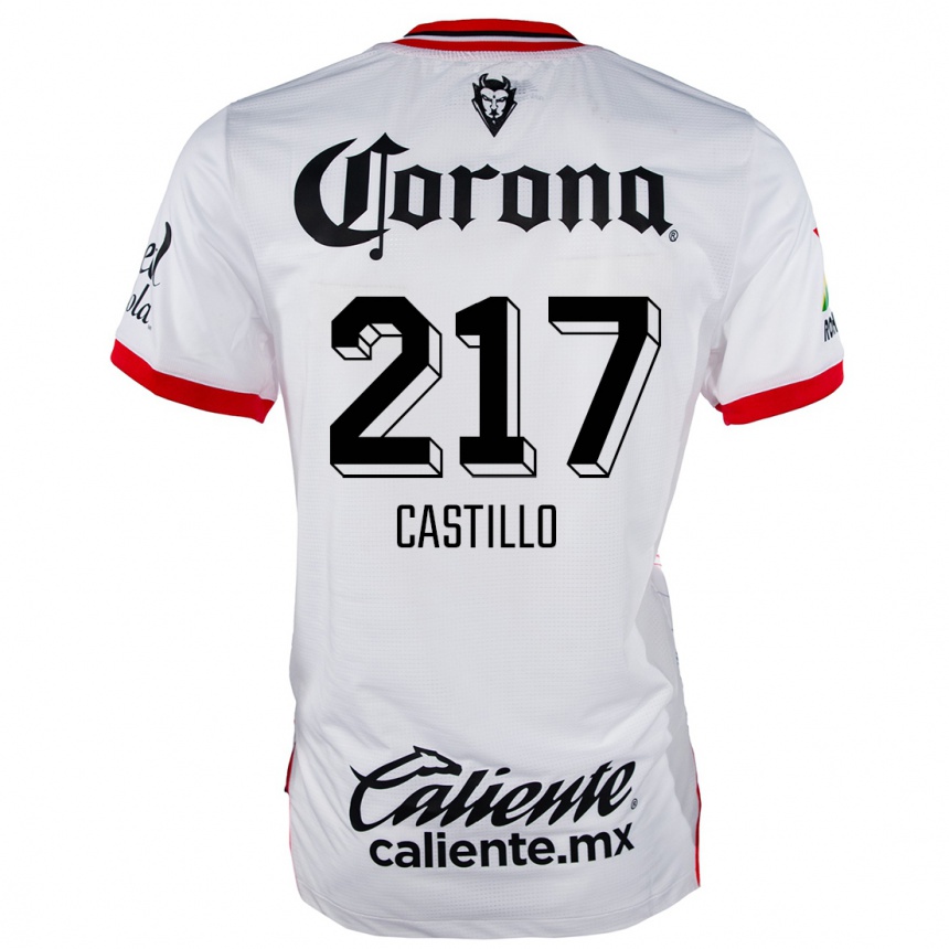 Men Football Klever Castillo #217 White Red Away Jersey 2024/25 T-Shirt Za