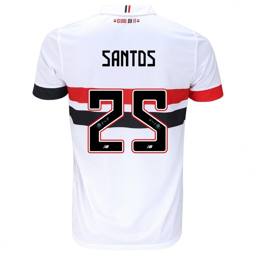 Women Football Mariana Santos #25 White Red Black Home Jersey 2024/25 T-Shirt Za