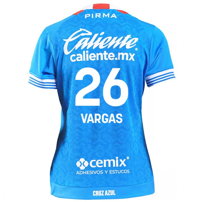 Women Football Carlos Vargas #26 Sky Blue Home Jersey 2024/25 T-Shirt Za