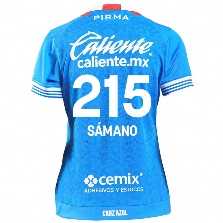 Women Football Fernando Sámano #215 Sky Blue Home Jersey 2024/25 T-Shirt Za